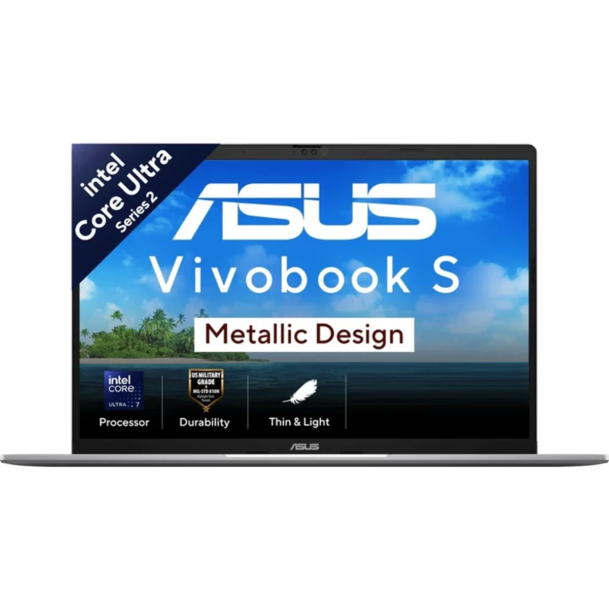 لابتوب Asus Vivobook S16 (2025) S3607CA مقاس 16 إنش WUXGA 144Hz، Intel Core Ultra 7 255H، رام 16GB، SSD سعة 1TB، فضي - Image 1