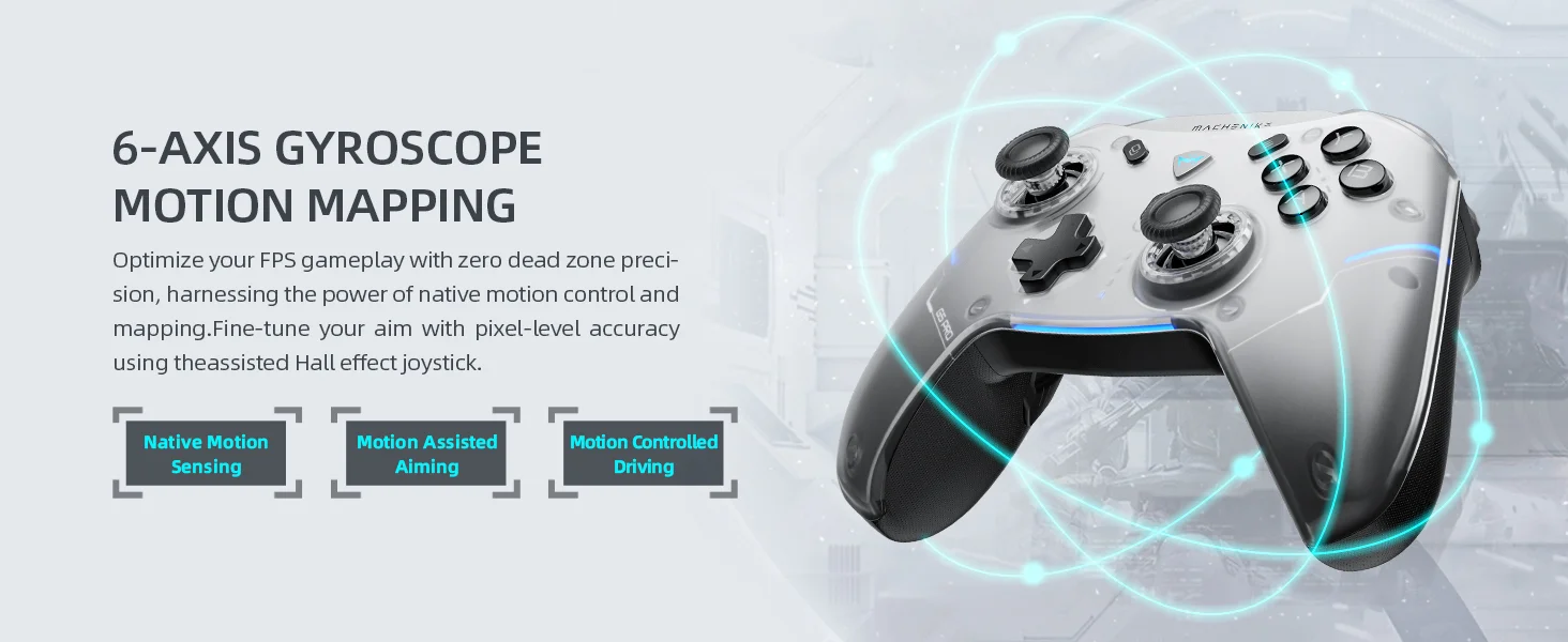 MACHENIKE G5 Pro Wireless Gaming Controller with Hall Effect Joysticks, RGB Lights - Black - Thumbnail 14