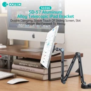 Coteci SD-57 Aluminum Alloy Multi-Angle Telescopic Tablet Stand - Black - Thumbnail 11