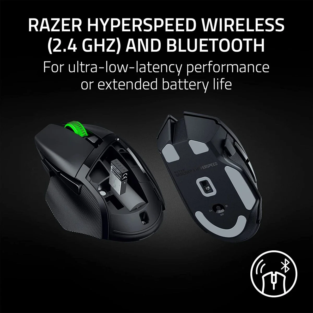 ماوس ألعاب Razer Basilisk V3 X HyperSpeed لاسلكي بمستشعر بصري 18K، أبيض - Thumbnail 9