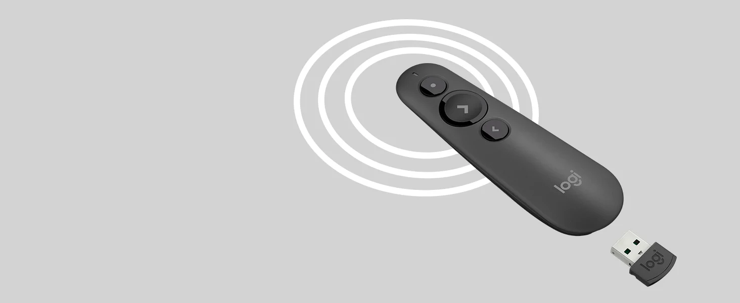 جهاز تحكم بالعروض Logitech R500s لاسلكي بمؤشر ليزر أحمر - جرافيت - Thumbnail 10