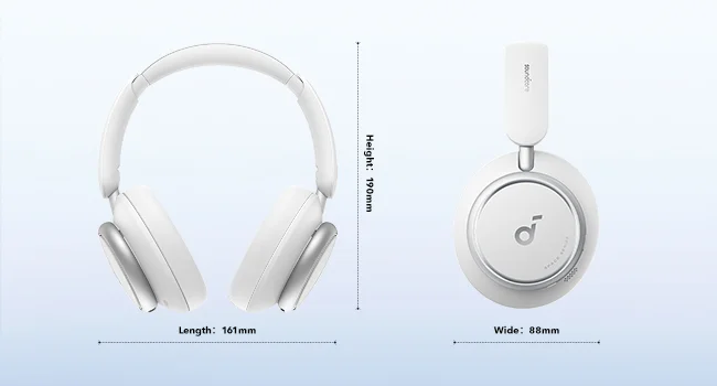 سماعات Anker Soundcore Space Q45 بعزل ضوضاء تكيفي ANC، تشغيل 50 ساعة، أبيض - Thumbnail 19