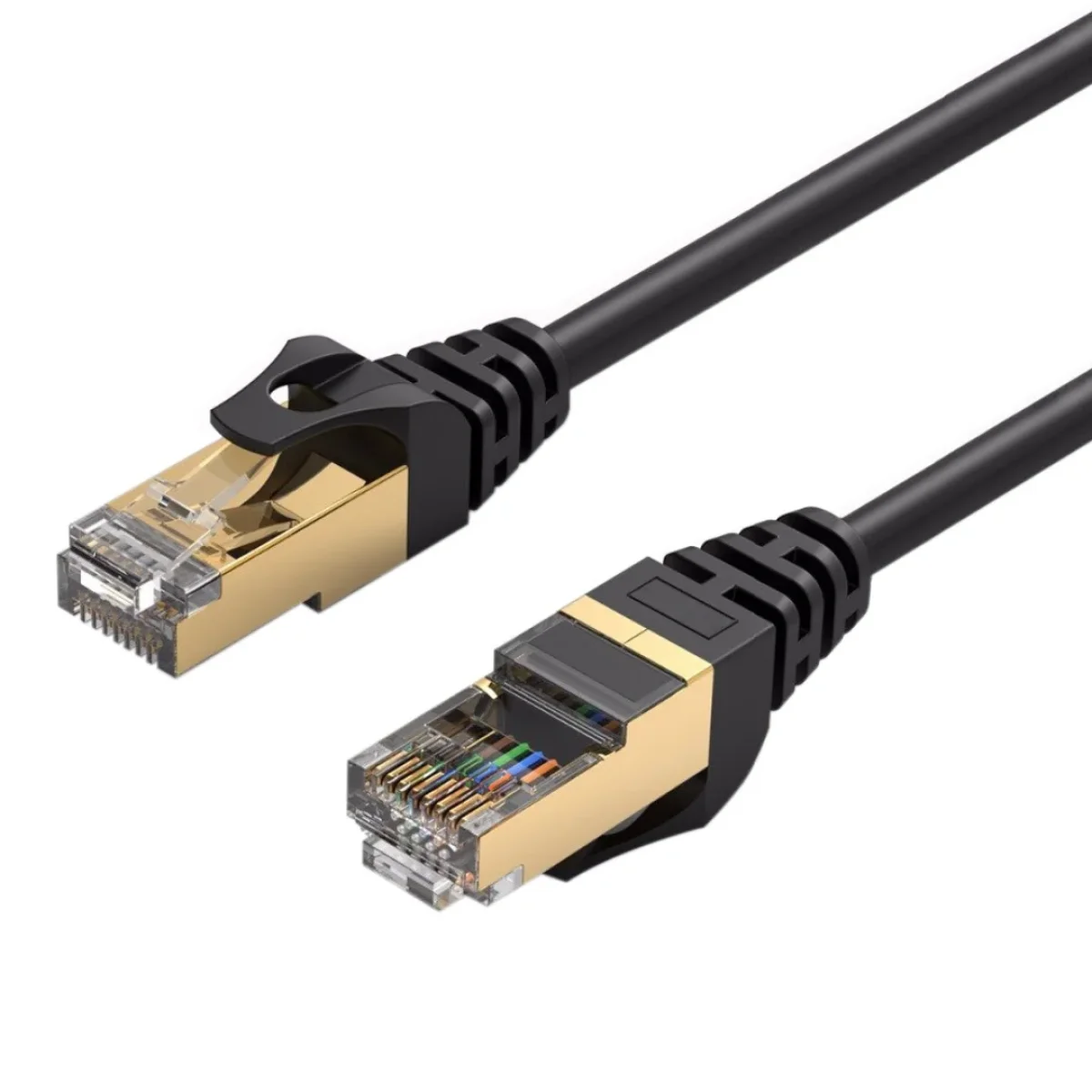 كيبل إيثرنت Glink Cat7 باتش SFTP بسرعة 10 جيجابت 600 ميجاهرتز 26AWG نحاس PVC أسود 10 متر