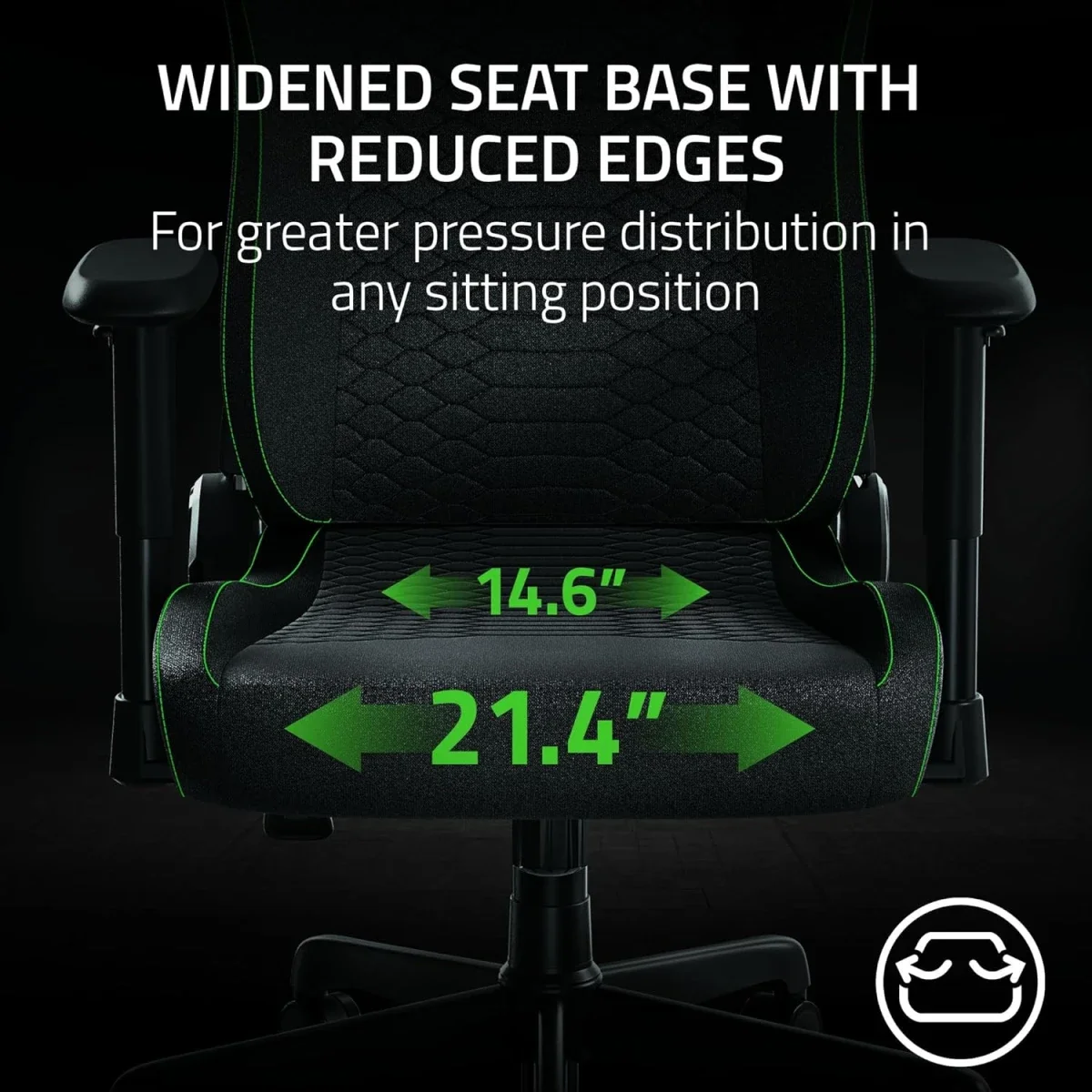 Razer Iskur V2 X Gaming Chair with Built-In Lumbar Support, Fabric, Black - Image 4
