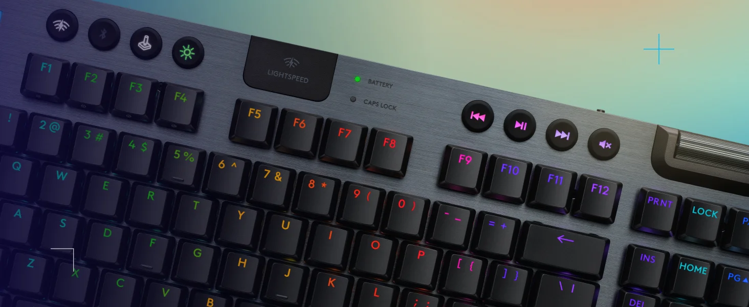 لوحة مفاتيح ألعاب Logitech G915 X LIGHTSPEED TKL ميكانيكية لاسلكية بمفاتيح GL Clicky لون أسود - Thumbnail 9
