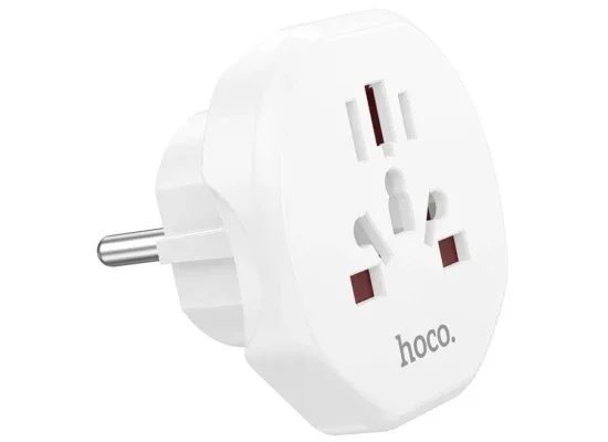HOCO AC6 Universal Travel Plug Adapter White - Image 5