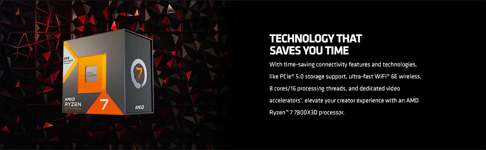 معالج مكتبي AMD Ryzen 7 7800X3D بمقبس AM5 إصدار Tray - Thumbnail 7