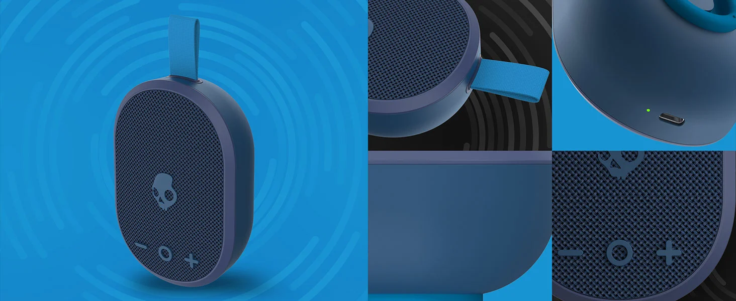 مكبر صوت محمول صغير لاسلكي Skullcandy Ounce بلوتوث، أحمر - Image 11