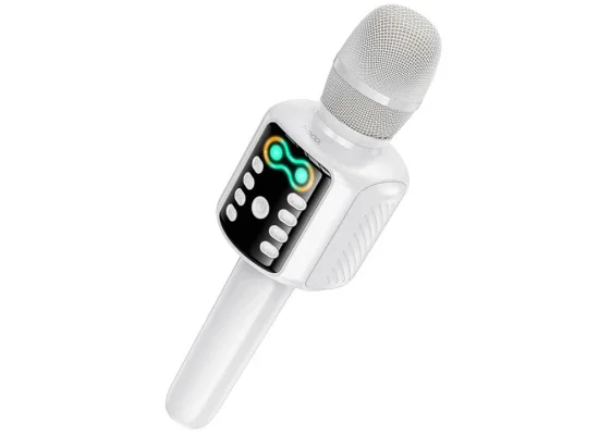 HOCO L24 Bluetooth Karaoke Microphone with Built-In Speaker, White - Thumbnail 6