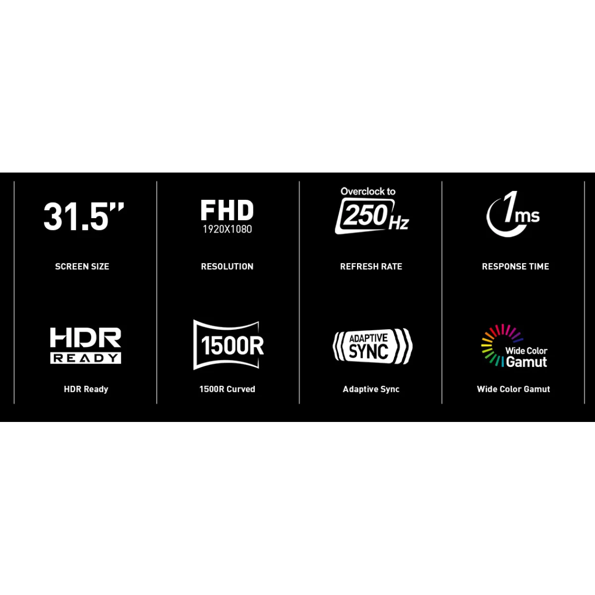 شاشة ألعاب MSI MAG 32C6X منحنية 31.5 إنش FHD 1920 x 1080، انحناء 1500R، 250 هرتز، 1 مللي ثانية، Adaptive-Sync، HDR Ready، أسود، كفالة 3 سنوات - Thumbnail 3
