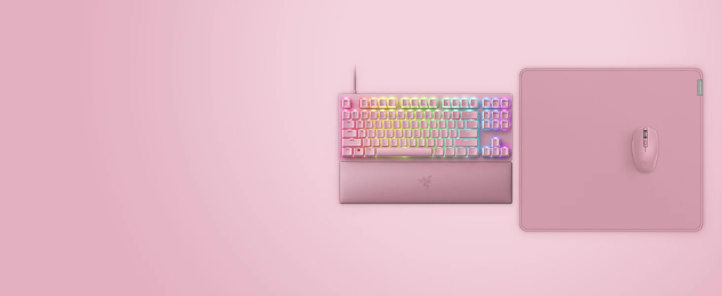 ماوس باد Razer Strider Hybrid بقاعدة ناعمة وانزلاق سلس وحواف مخيطة - كوارتز وردي - Image 9
