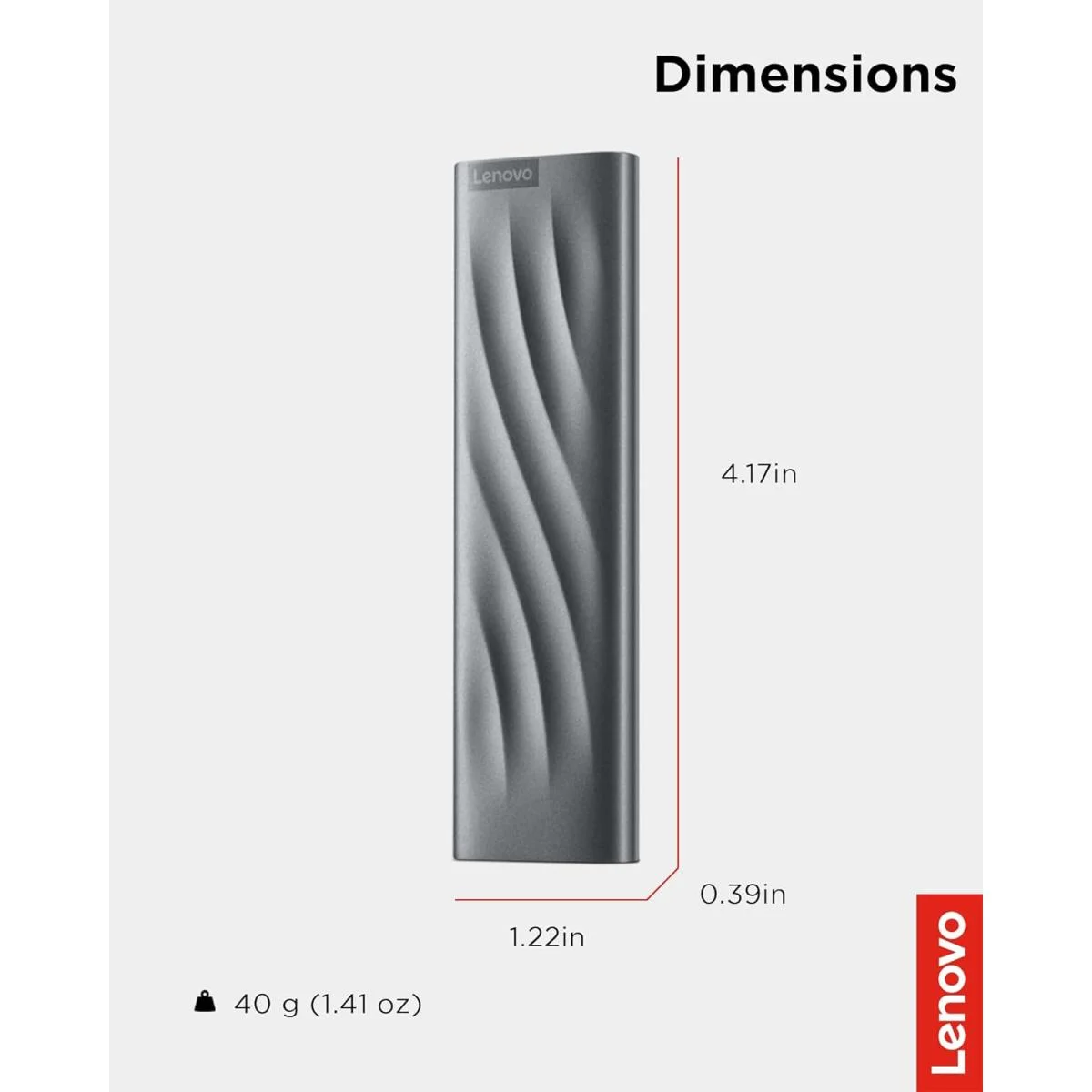 وحدة SSD خارجية محمولة Lenovo PS8 بسعة 512GB ومنفذ USB-C وUSB 3.2 Gen 2 - Image 2