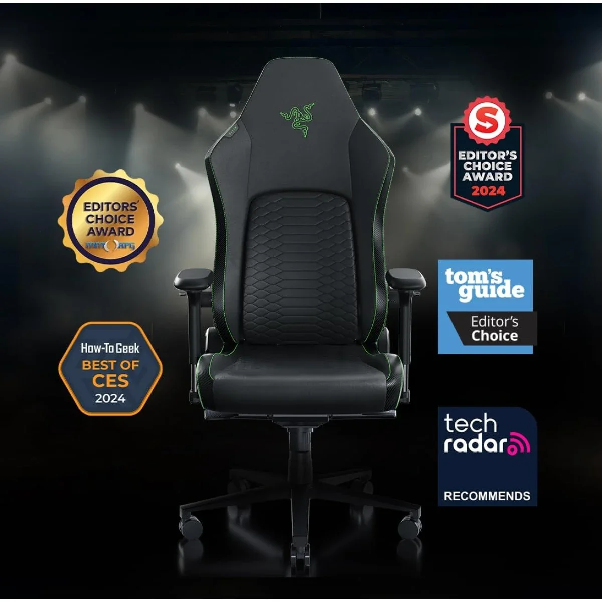كرسي ألعاب Razer Iskur V2 بمساند ذراع 4D وإمالة حتى 152 درجة، أسود - Image 4