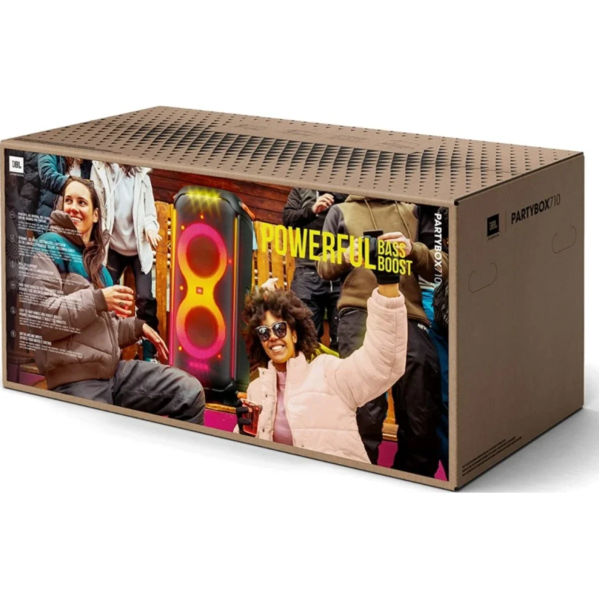 مكبر حفلات JBL PartyBox 710 بقدرة 800 واط RMS وإضاءة مدمجة ومقاومة رذاذ الماء IPX4 - أسود - Image 9