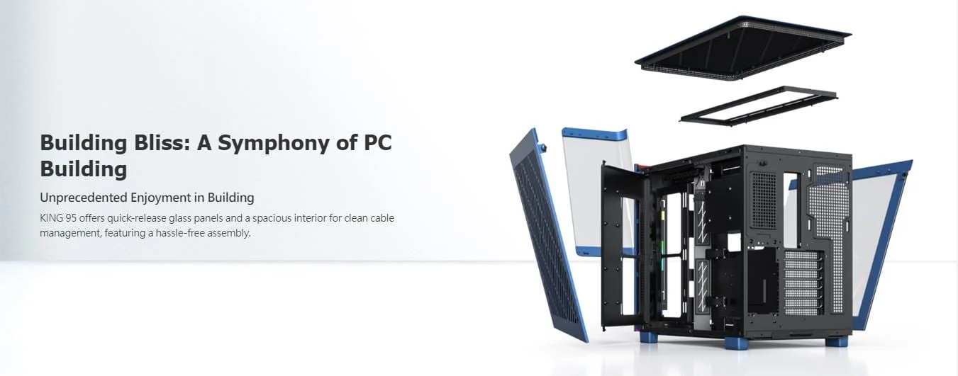 كيس كمبيوتر Montech KING 95 PRO للألعاب بحجرتين Mid-Tower – أزرق - Image 8