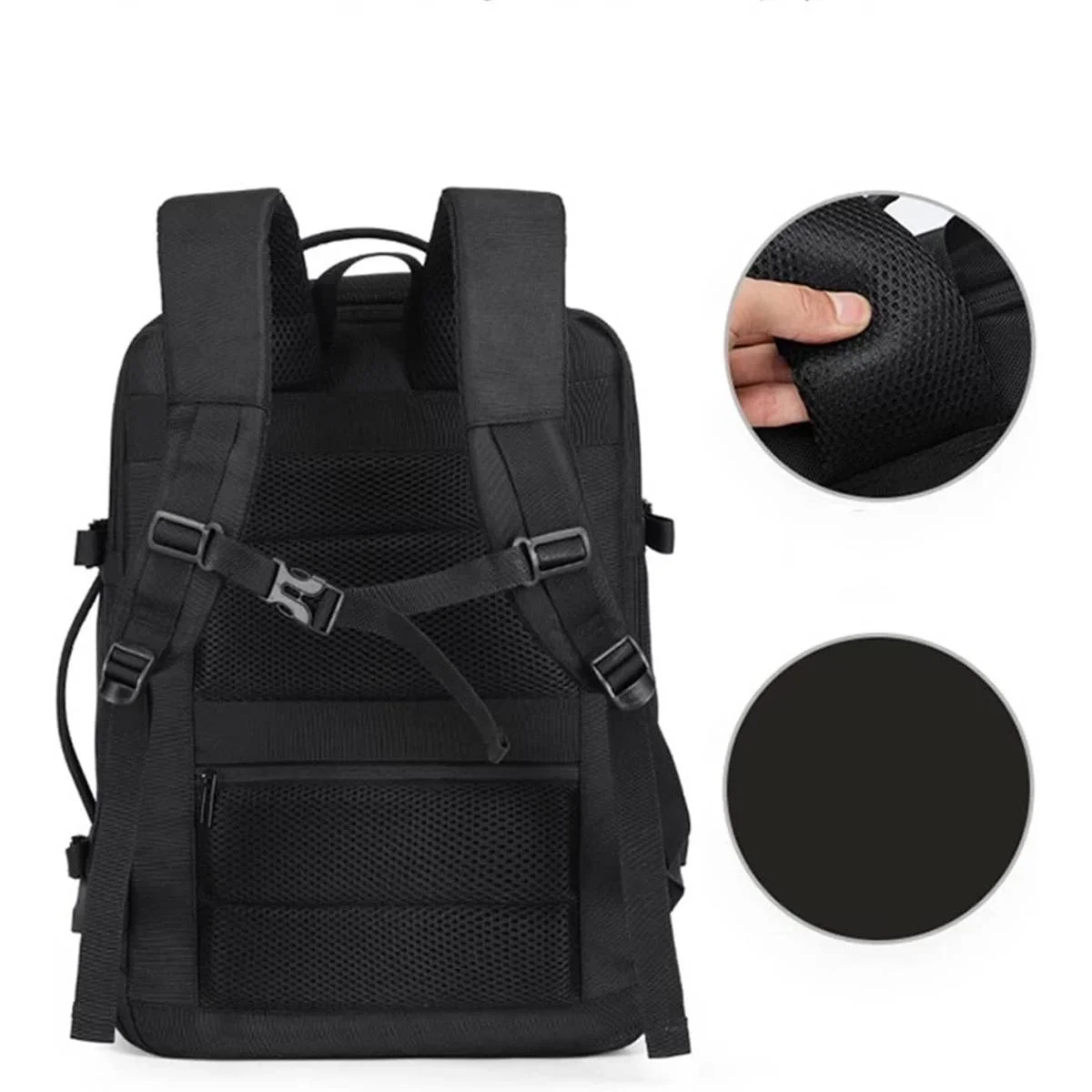 حقيبة ظهر لابتوب DTBG D-8212W قابلة للتوسعة حتى 17.6 إنش - أسود - Image 4