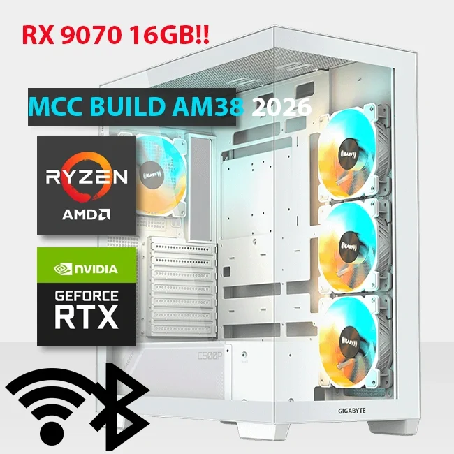 MCC AM38-26 MIDAS Gaming PC, Ryzen 9 9950X3D 16-Core, Radeon RX 9070 XT 16GB
