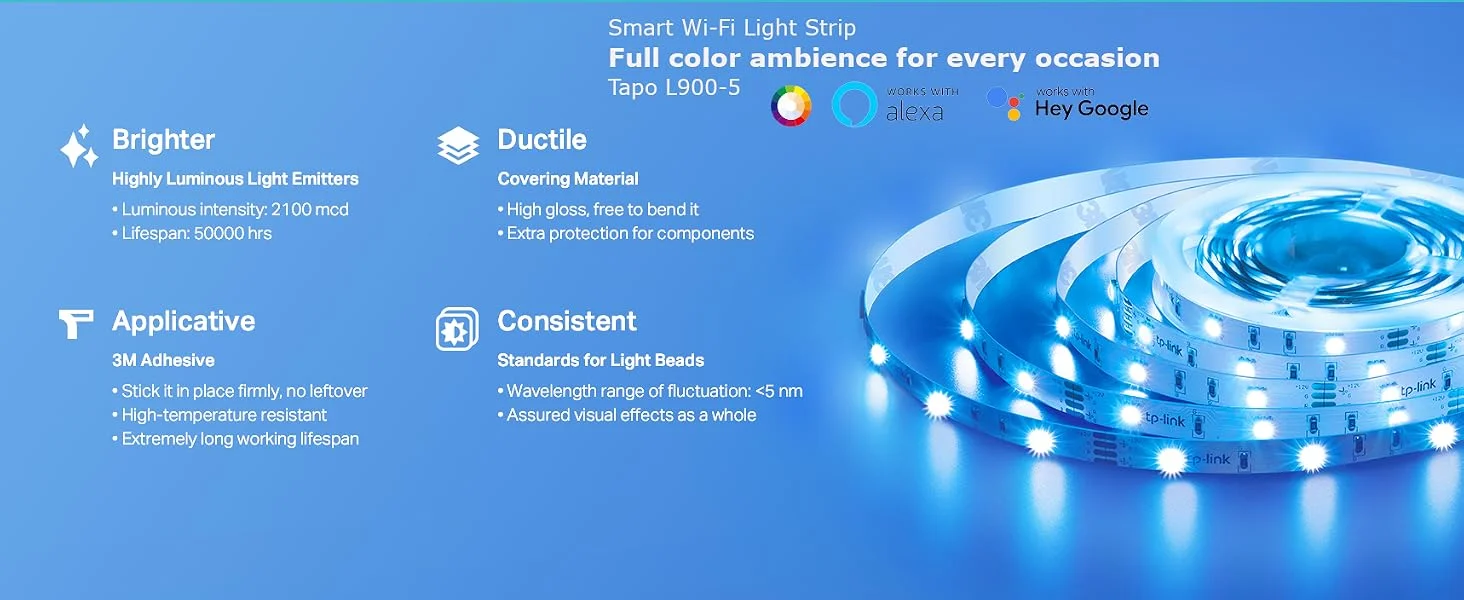 شريط إضاءة LED ذكي TP-LINK Tapo L900-5 RGB بطول 5 متر وWi‑Fi - Image 10
