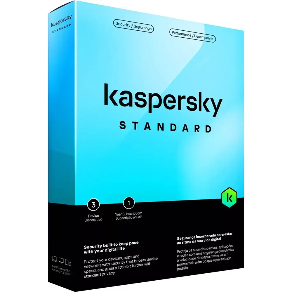 مضاد فيروسات Kaspersky Standard الخطة الأساسية لـ3 أجهزة لمدة سنة