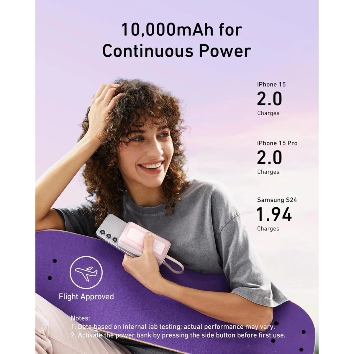 شاحن محمول Anker A1688 Zolo بسعة 10000mAh وقدرة 30W مع كابل USB-C مدمج - أبيض - Thumbnail 5