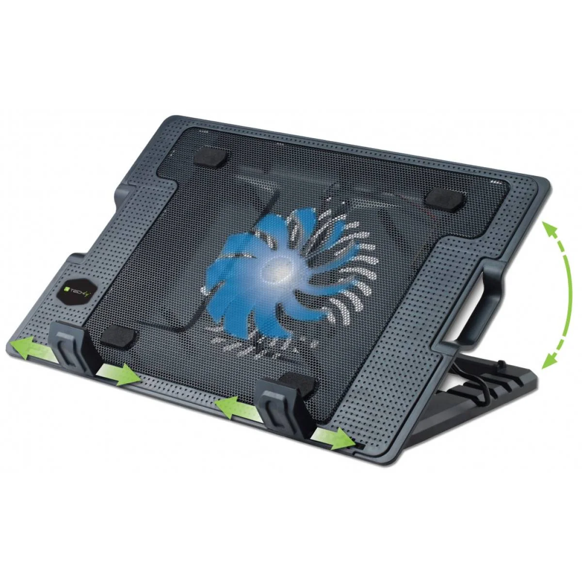 ICOOL CP12TY Laptop Cooling Stand with 140mm Blue LED Fan, 5 Height Levels and Dual USB Ports for 13–17.3 Inch Laptops - Image 2