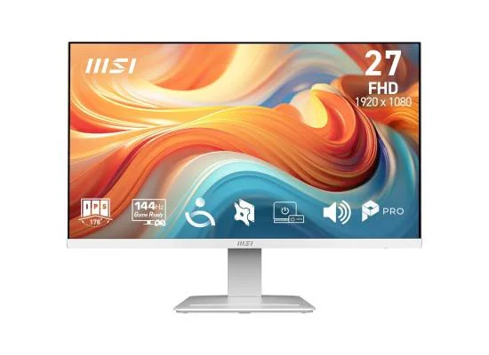 MSI 27-inch FHD IPS Monitor, 1920x1080, 144Hz, 1ms, HDR Ready, White – PRO MP273W E14A - Image 7