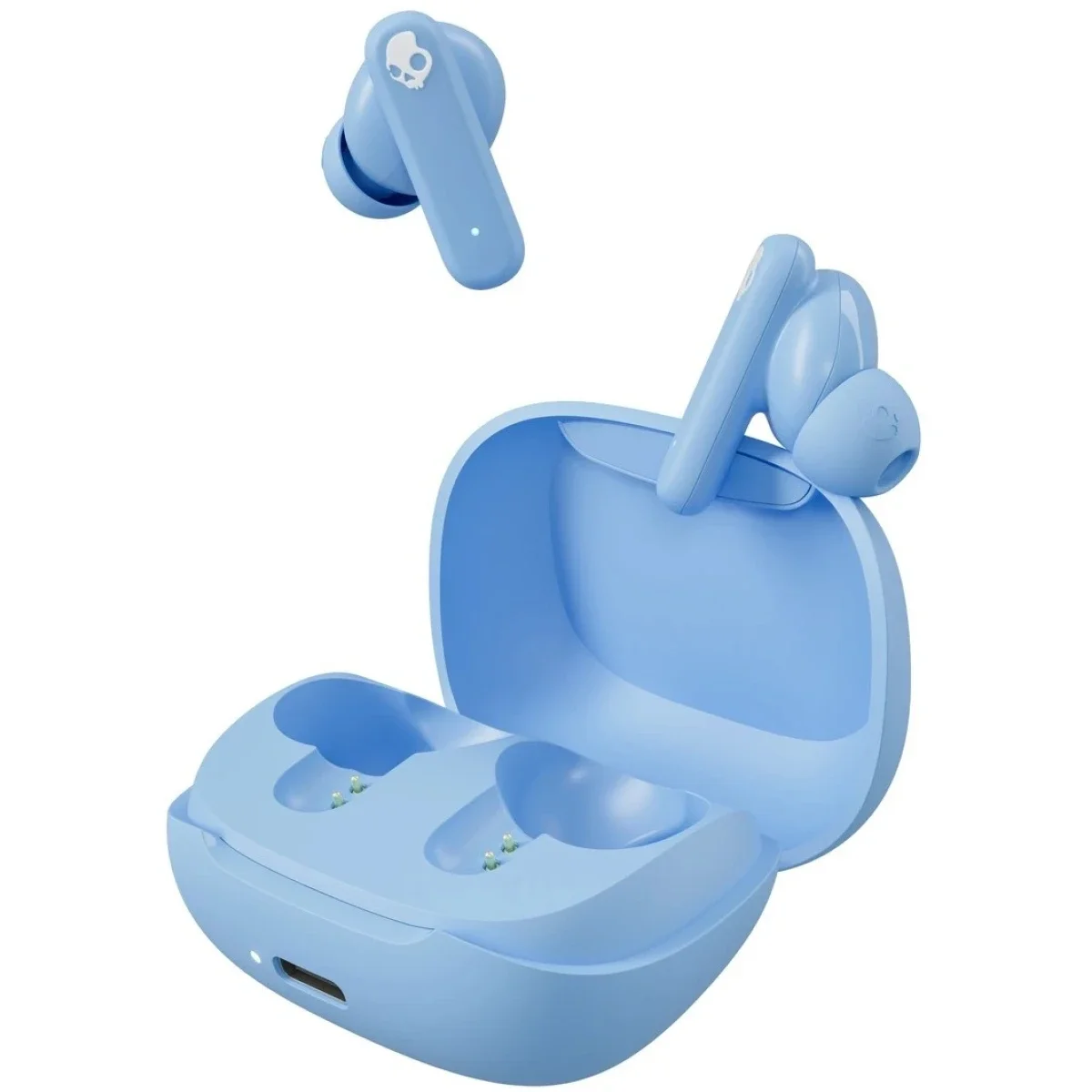 Skullcandy Smokin' Buds Wireless Bluetooth Earbuds, 20-Hour Battery, IPX4, Preppy Blue