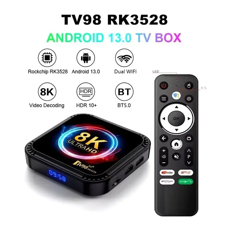 جهاز تي في بوكس ICANING TV98 بنظام Android 13.0، معالج Allwinner H618، ذاكرة 4GB+64GB، واي فاي 2.4G و5G، HDR10، BT5.0، تحكم صوتي - Image 2