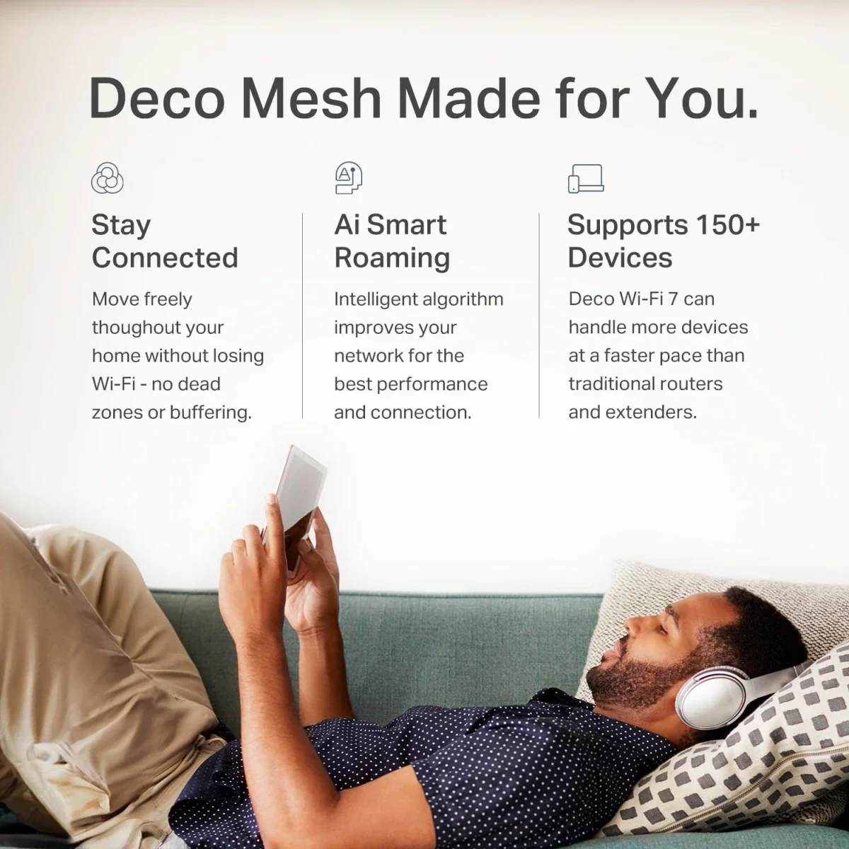نظام شبكي للانترنت لتغطية المنزل بالكامل Mesh Wi‑Fi 7 ثنائي النطاق TP-LINK Deco BE25 BE5000 عبوة 3 قطع - Image 8