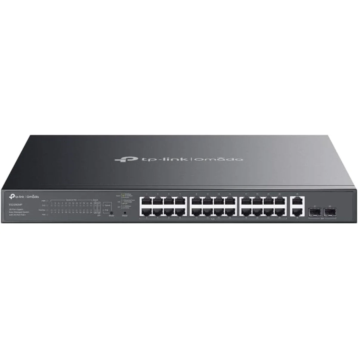 سويتش TP-LINK Omada ES228GP جيجابت سهل الإدارة 28 منفذ مع 24 منفذ PoE+ و2 منفذ SFP جيجابت بقدرة 250W - Image 1
