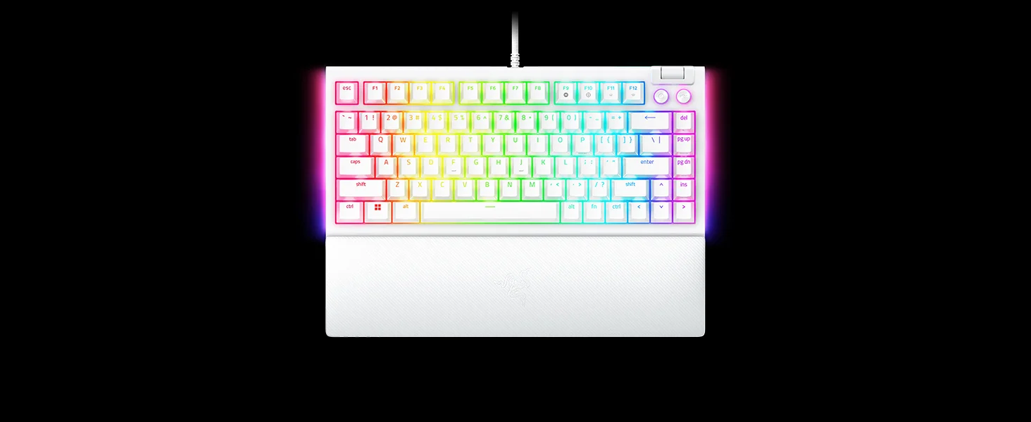 Razer BlackWidow V4 75% Hot-Swappable Mechanical Gaming Keyboard with Orange Tactile Switches - White - Thumbnail 23