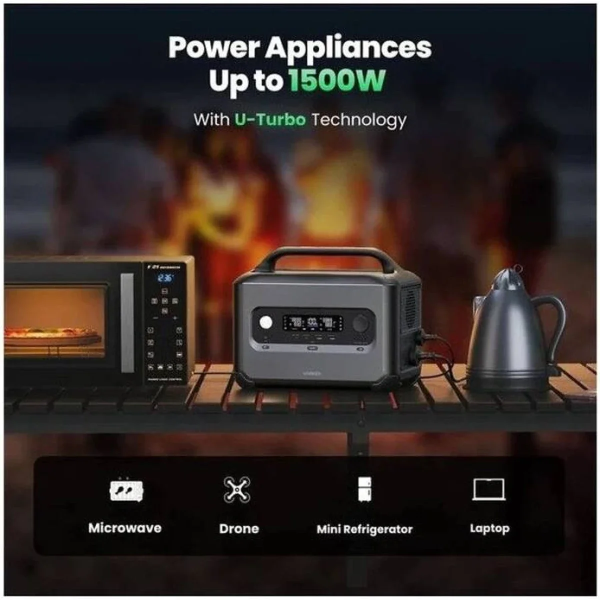 محطة طاقة محمولة Ugreen PowerRoam GS600 بسعة 680 واط ساعة وقدرة 600 واط - Thumbnail 4