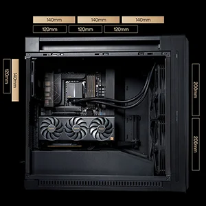 هيكل كمبيوتر Asus ProArt PA602 E-ATX ميد تاور مع دعم راديتر 420 مم ومروحتي 200 مم - Image 18