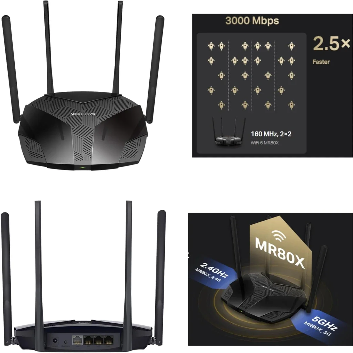 MERCUSYS MR80X AX3000 Wi-Fi 6 Dual-Band Router - Image 2