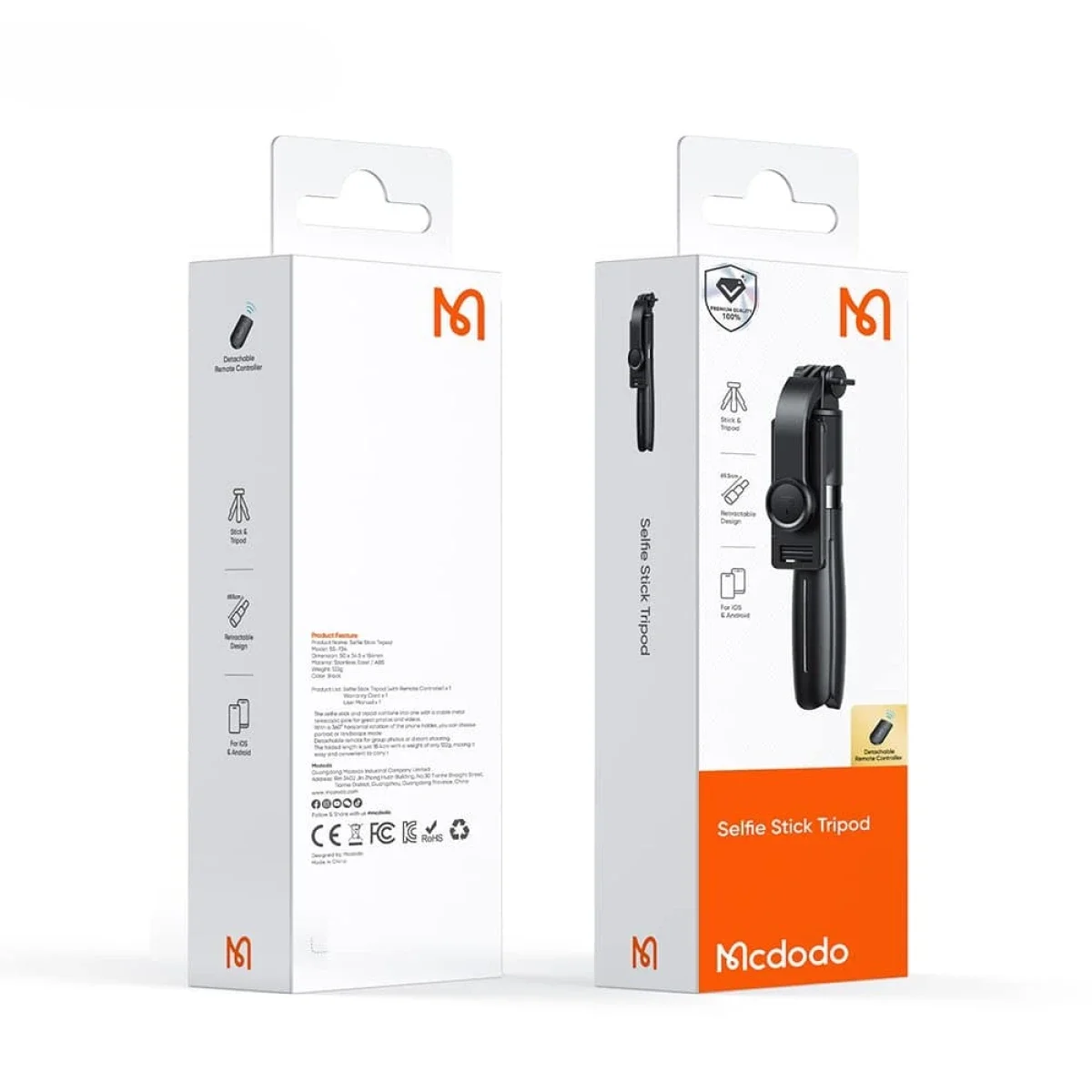 Mcdodo SS-7240 Selfie Stick Tripod 70cm with Detachable Bluetooth Remote - Black - Thumbnail 6