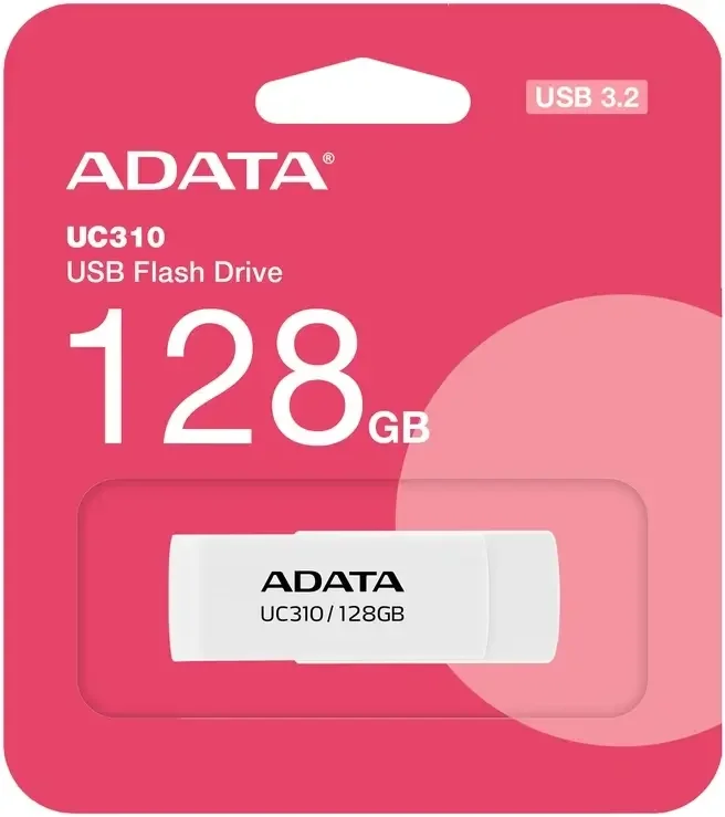 فلاش USB ADATA UC310 سعة 128GB باللون الأبيض - Image 2