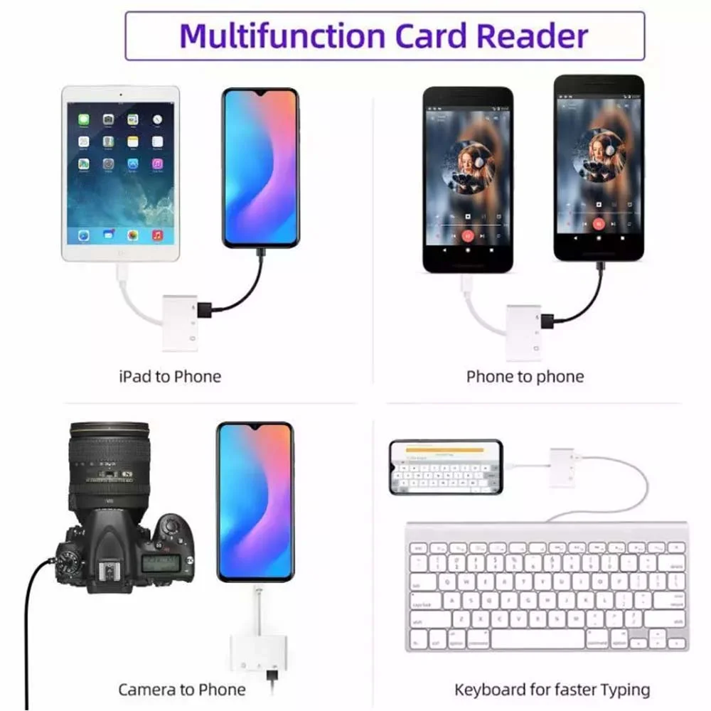 محول USB-C بطول 30 سم 3 في 1 مع منفذ USB وقارئ MicroSD وSD - Image 7