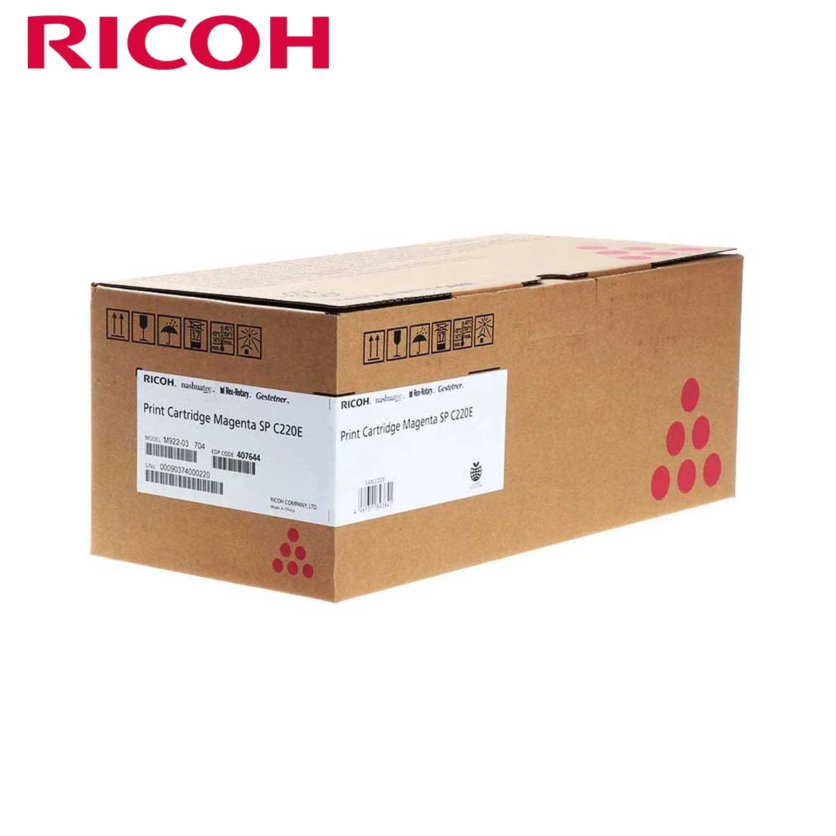 خرطوشة تونر Ricoh 407644 أصلية ماجنتا لطابعات SP C220 وSP C221 وSP C222 وSP C240