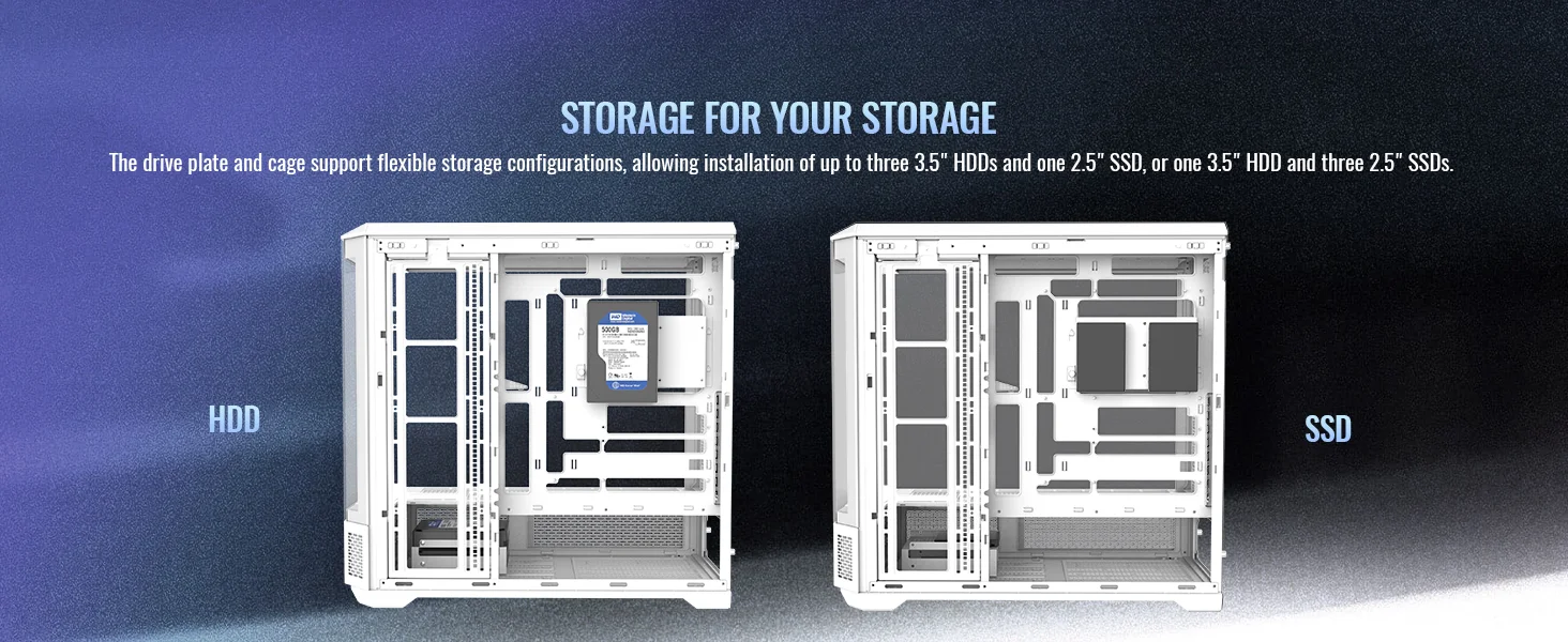 Thermaltake View 600 TG Full Tower PC Case with 420mm Radiator Support and 6.0" LCD Panel Kit Snow White - Thumbnail 11