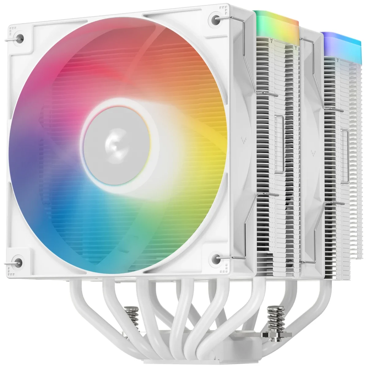 مبرد هوائي للمعالج DeepCool AG620 ARGB V2 بقدرة تبريد 260W TDP مع مروحتين 120mm PWM - White - Image 3
