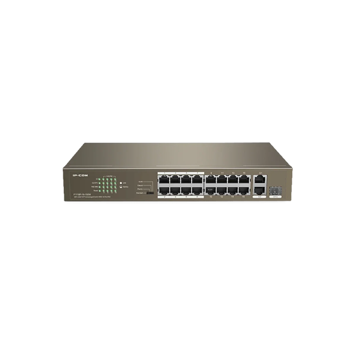 سويتش IPCOM غير مُدار PoE بـ16 منفذ 10/100 Mbps مع منافذ رفع جيجابت - Image 2
