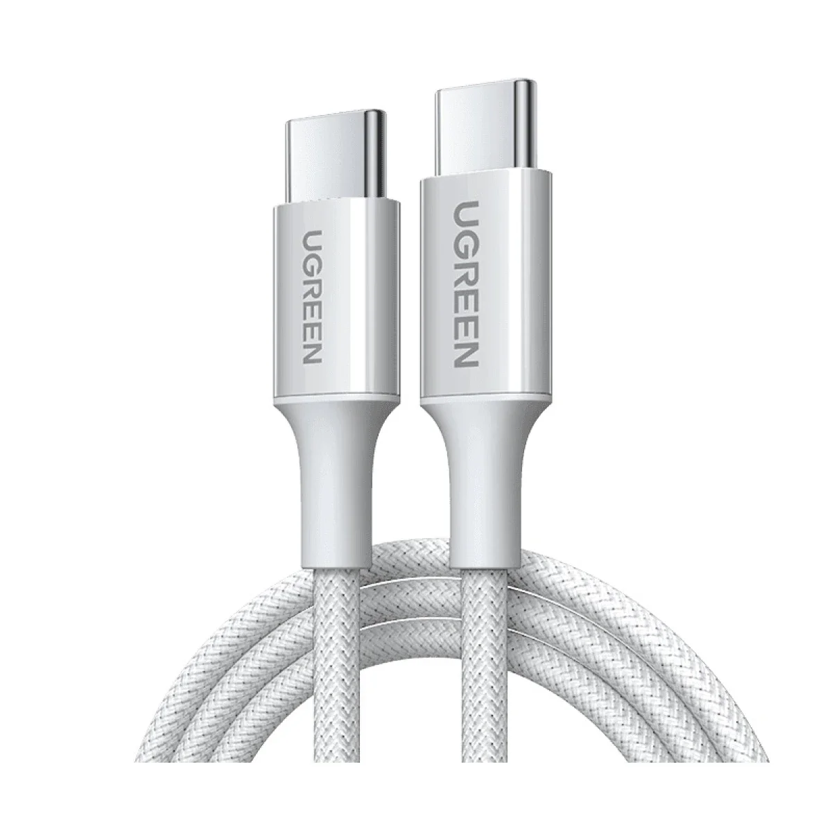 كابل Ugreen L501 USB-C إلى USB-C للشحن ونقل البيانات السريع 60 واط 3 أمبير 1 متر أبيض