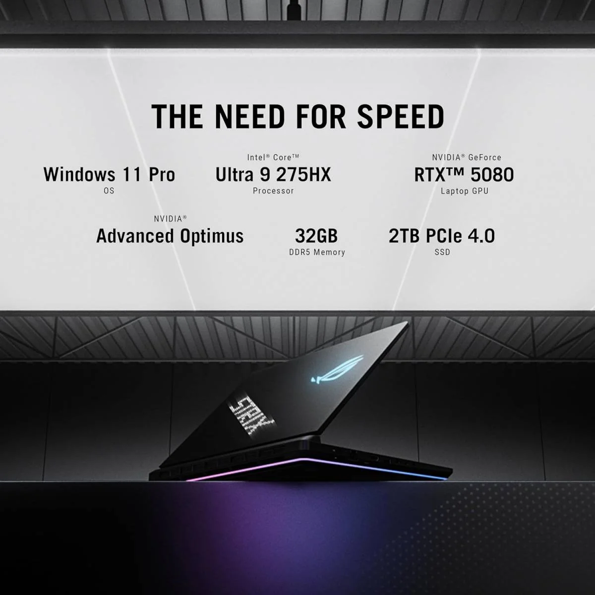 لابتوب ألعاب Asus ROG Strix SCAR G635LW-S5098 بمعالج Ultra 9 275HX وكرت RTX 5080 16GB ورام 32GB وSSD سعة 1TB وشاشة ROG Nebula مقاس 16 إنش 2.5K IPS بتردد 240Hz وWindows 11 - Thumbnail 5