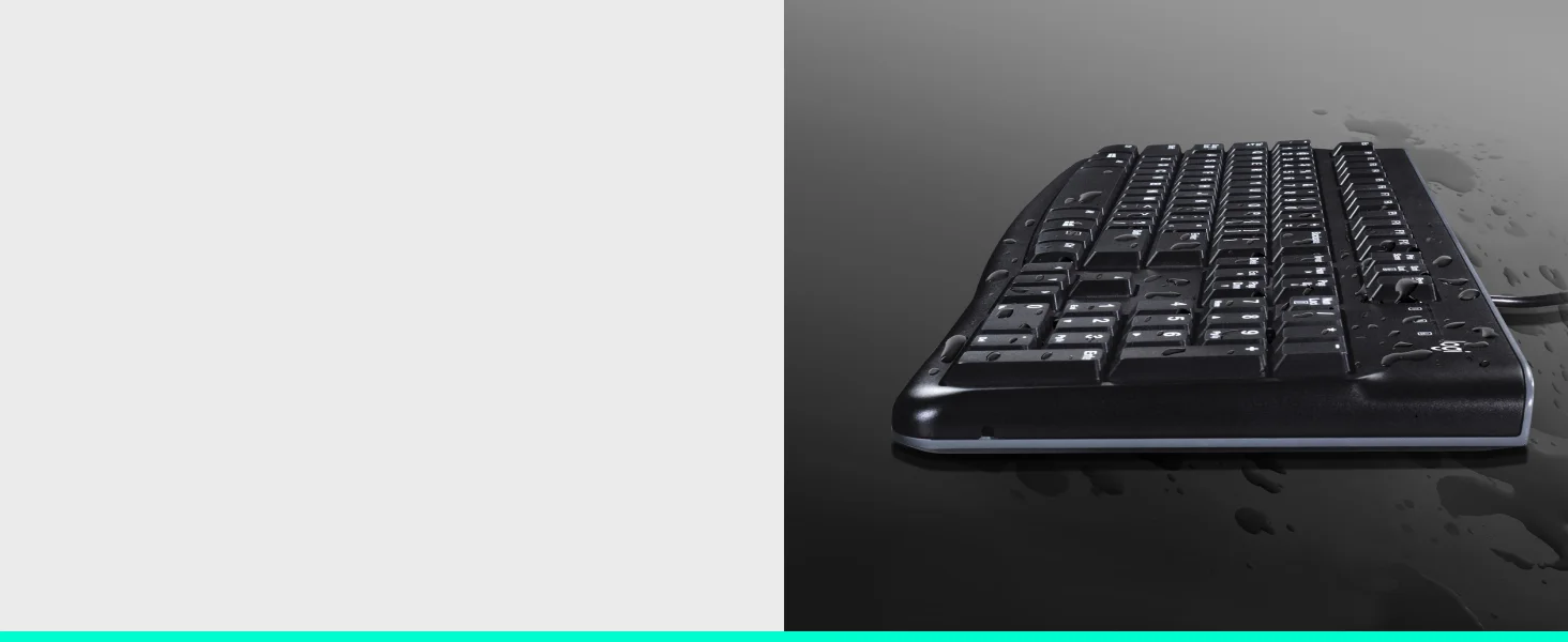 كيبورد Logitech K120 سلكي USB كامل الحجم لنظام Windows، أسود - Thumbnail 7