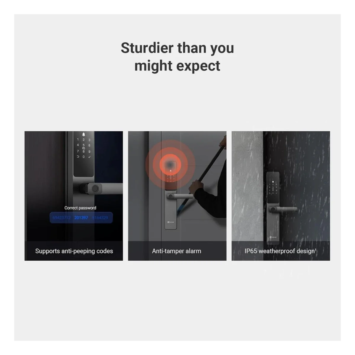 Ezviz DL05 Smart Fingerprint Door Lock with Wi-Fi, Bluetooth & IP65 Front Panel - Metallic Grey - Image 6