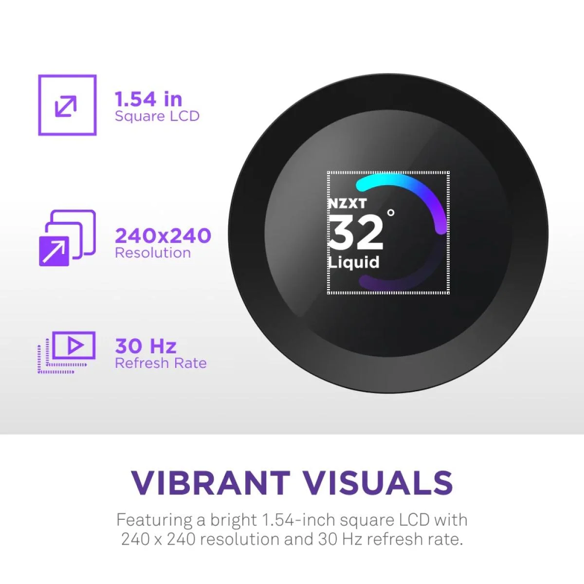 مبرد سائل للمعالج NZXT Kraken Plus 360 RGB أسود 360 مم بشاشة LCD - Image 2