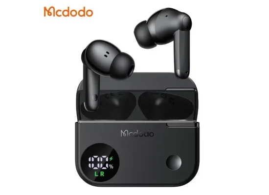 سماعات أذن Mcdodo N3 HP-450 لاسلكية بإلغاء الضجيج النشط Bluetooth 5.4 وتشغيل 24 ساعة، أسود - Thumbnail 2