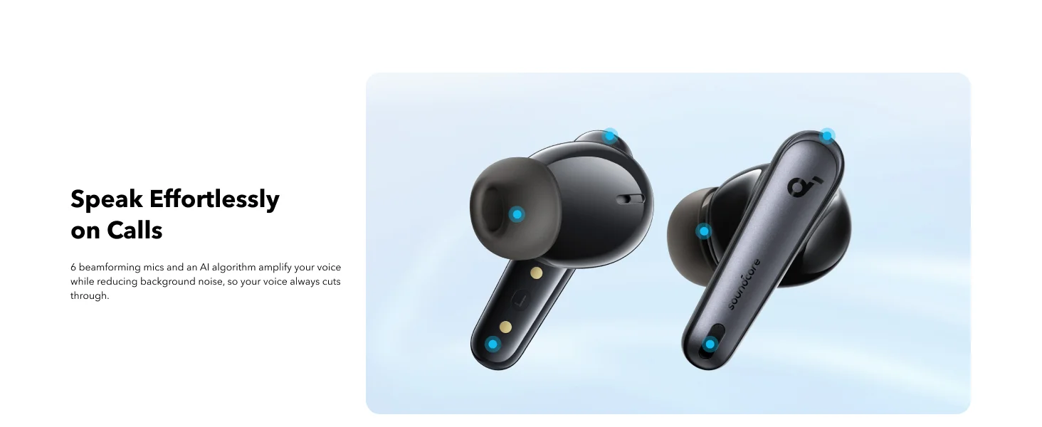 Anker Soundcore Liberty 4 NC Wireless Noise Cancelling Earbuds, Navy Blue - Thumbnail 14