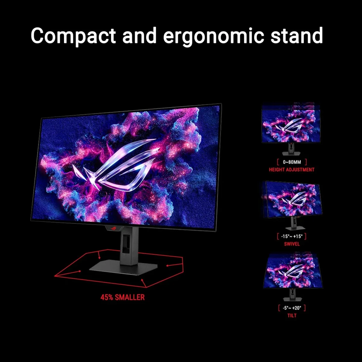 Asus ROG Strix OLED XG32UCWG 32-inch 4K Dual-Mode Glossy OLED Gaming Monitor, 165Hz/330Hz, 0.03ms - Thumbnail 2