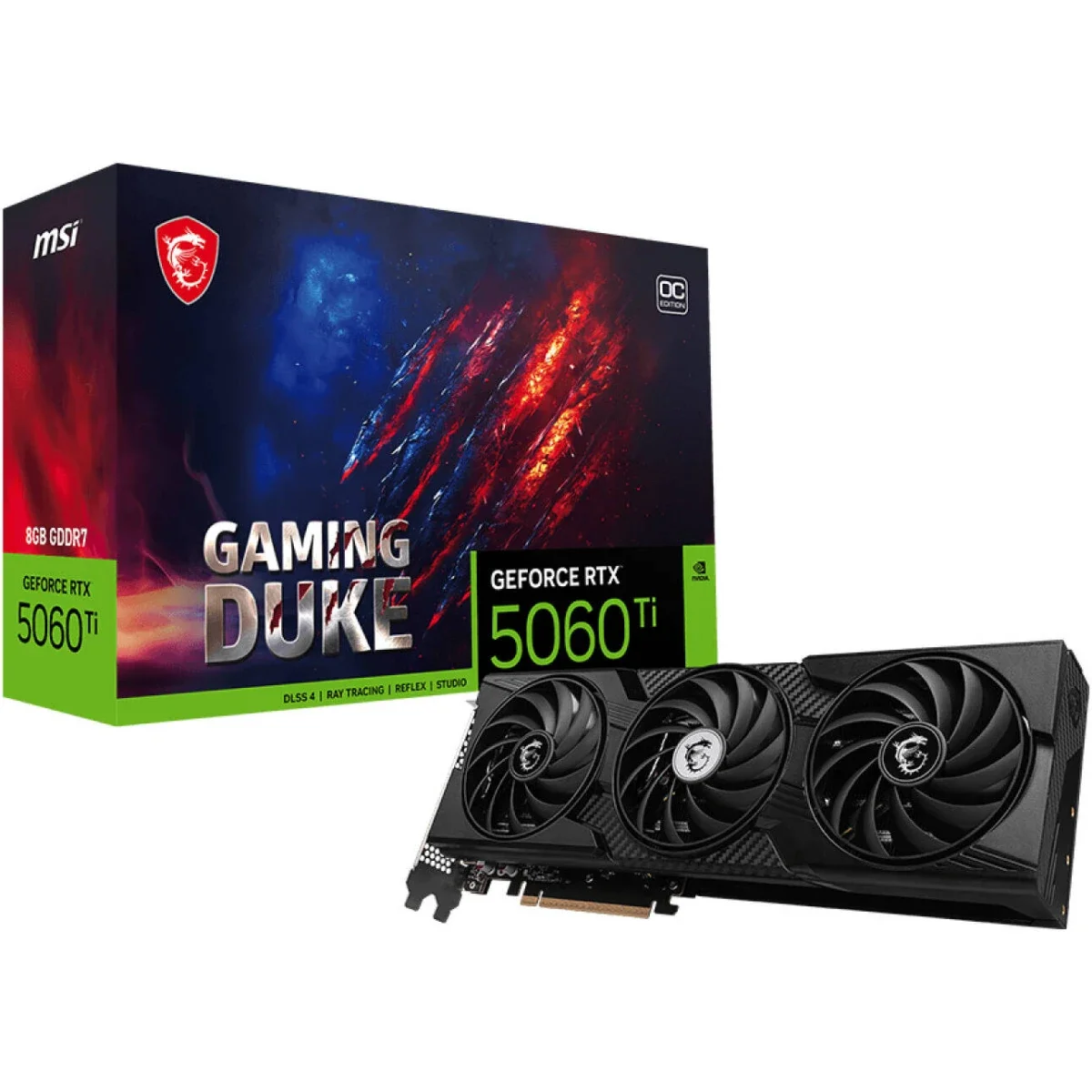 MSI GeForce RTX 5060 Ti GAMING DUKE 3X OC Graphics Card 8GB GDDR7 Black